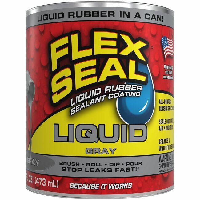 Swift Response, LLC Flex Seal Rubber Liquid 16FL Oz Gray FLXLFSGRYR16