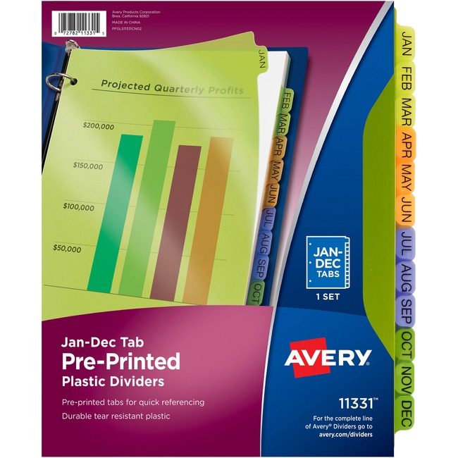 Avery Products Corporation Dividers Plastic Jan-Dec AVE11331