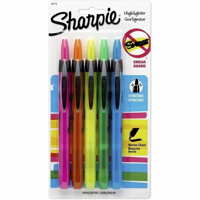 Sharpie / Expo / Prismacolor / Sanford Newell Brands / Sanford Sharpie / Expo / Prismacolor / Highlighter Rt Accent 5 Pack SAN28175PP