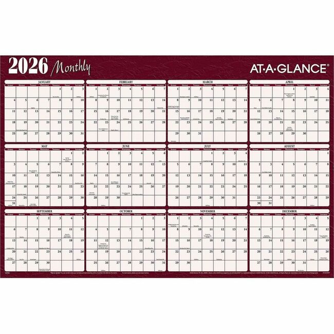ACCO Brands AT-A-GLANCE Calendar Wall Planner Ersbl AAGA152