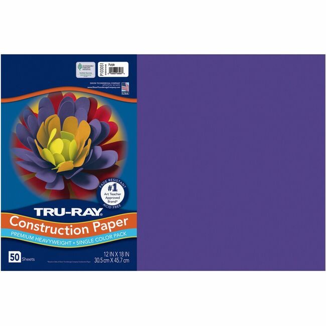 Pacon Corporation Paper Const 12X18 Purp 50SH PAC103051