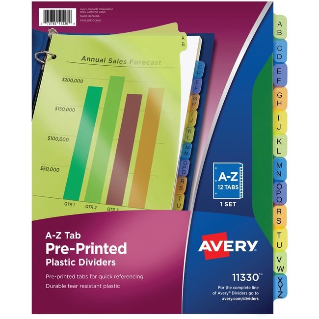 Avery Products Corporation Dividers Plastic A-Z AVE11330