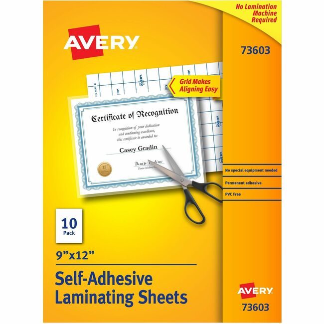 Avery Products Corporation Sheet Laminating 9X12 10 Count AVE73603