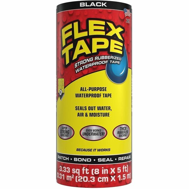 Swift Response, LLC Flex Seal Tape 8"X5 Black FLXTFSBLKR0805