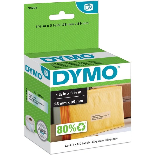 Newell Brands DYMO Label Add Clear 130RL 1RL DYM30254