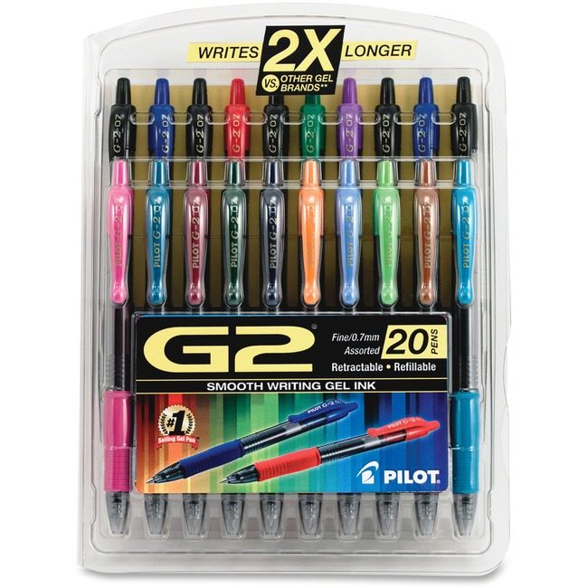 Pilot Corporation of America Pen Gel G2 Fine Assorted 20 Pack PIL31294