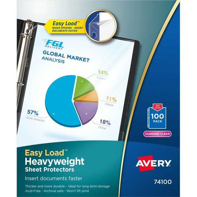 Avery Products Corporation Protector Sheet Hvywt 100 Pack AVE74100