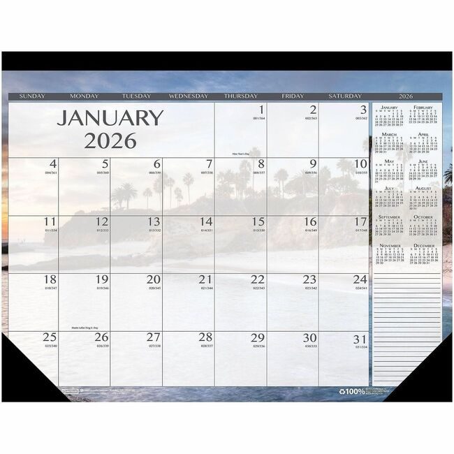 House of Doolittle Seascapes Desk Pad Calendar HOD138