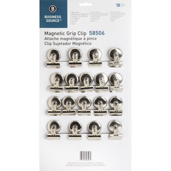 Business Source Clip Grip Magnetic #1 18PC BSN58506