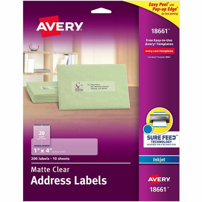 Avery Products Corporation Label 20-UP Ep Ij 200 Clear AVE18661