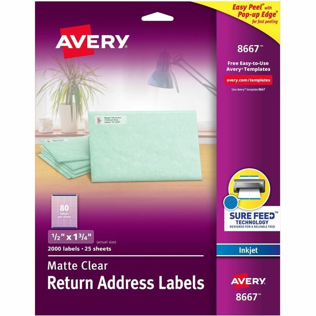 Avery Products Corporation Label Ezpeel Inkjt 1/2X1.75 AVE8667