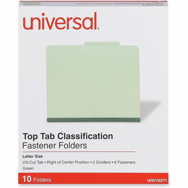 Universal Office Products Folder Psbd 6 SEC Letter Green UNV10271