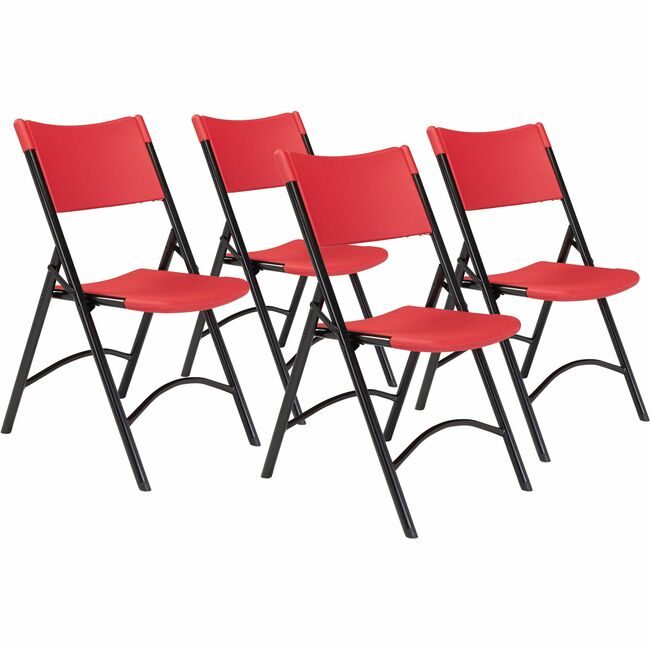 National Public Seating Chair Fold Plast Red 600SER NPS640