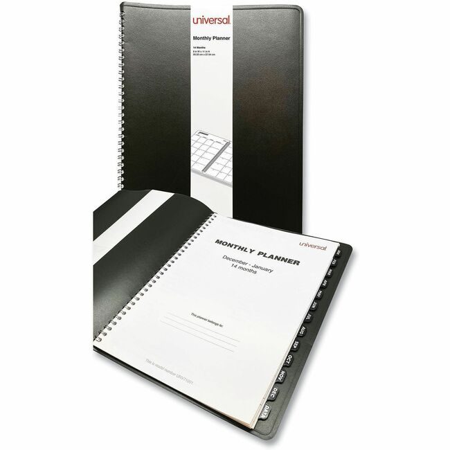 Universal Office Products Planner Mnthly Black UNV71001