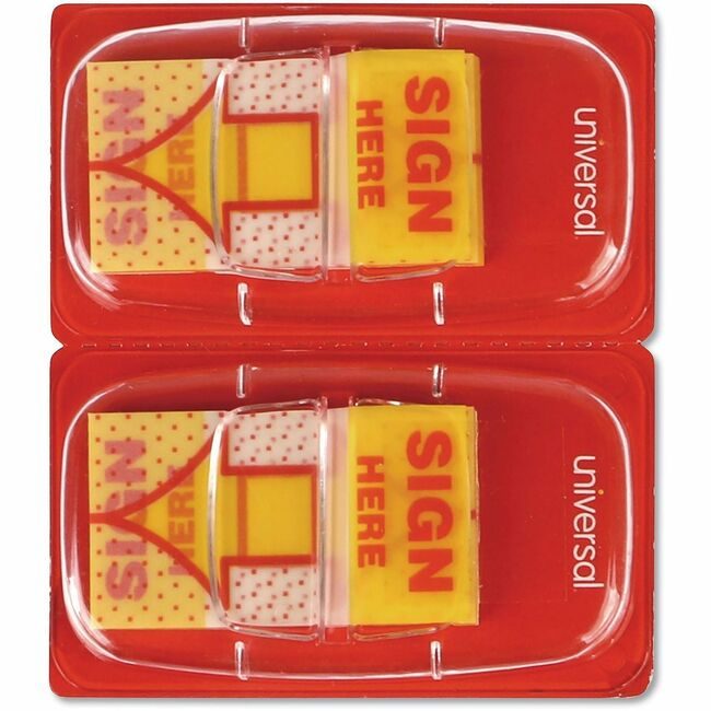 Universal Office Products Flag 1" Signher 500/PK Yellow UNV99007