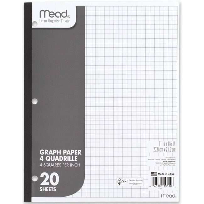 ACCO Brands Mead / Five Star Paper Graph 4X4 3HP We MEA19010