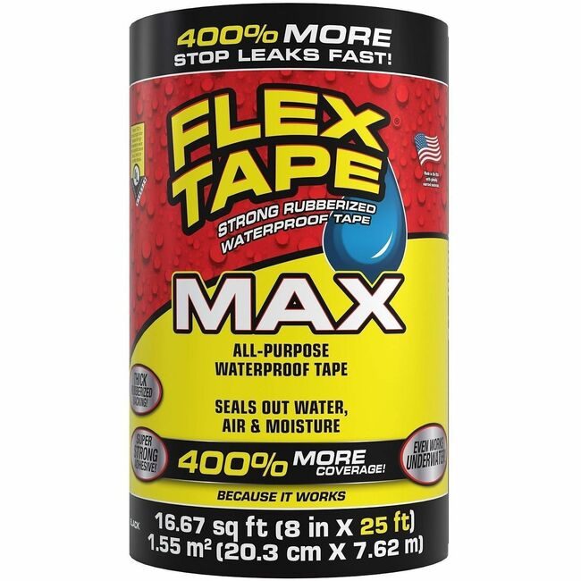 Swift Response, LLC Flex Seal Tape Max 8"X25 Black FLXTFSMAXBLK08