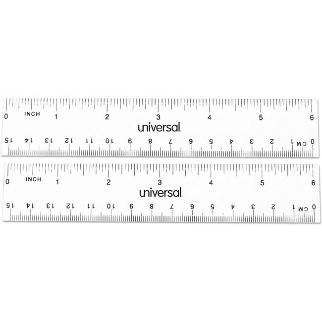 Universal Office Products Ruler 6" Clear 2/PK UNV59025