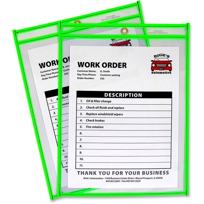 C-Line Products Holder Shopticket 9X12 Green CLI43913