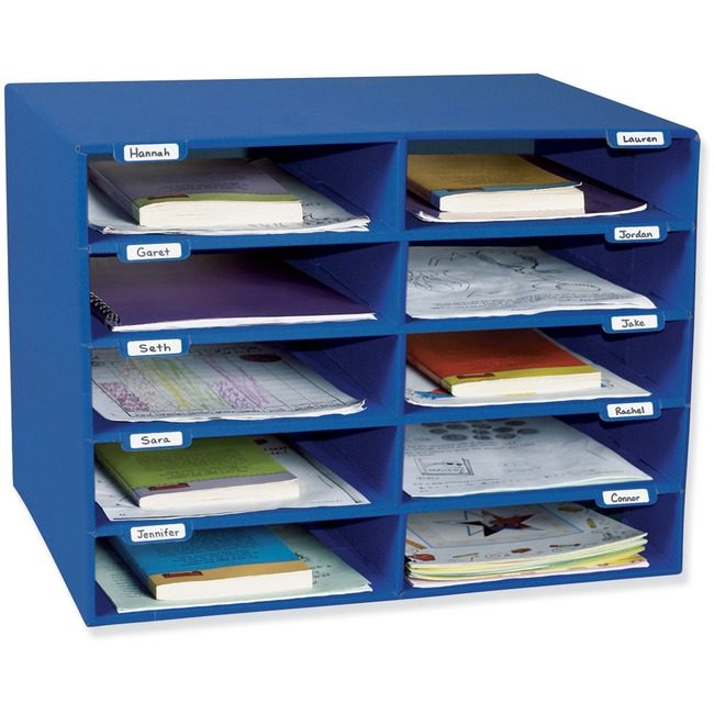 Pacon Corporation Mailbox 10-SLOT Blue PAC001309