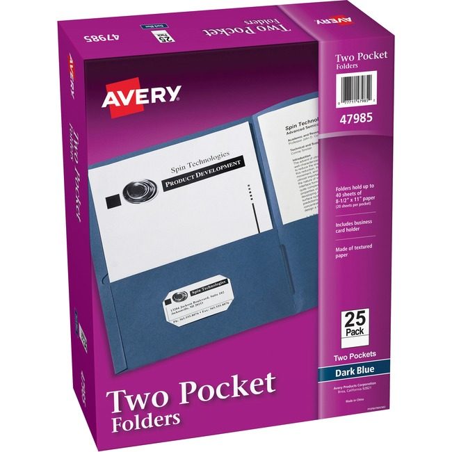 Avery Products Corporation Folder 2-POCKET Letter Dbe AVE47985