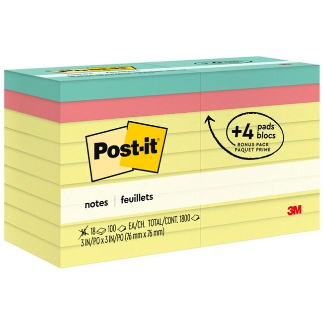 3M Company Notes Value Pack 3X3 18 MMM654-14-4B