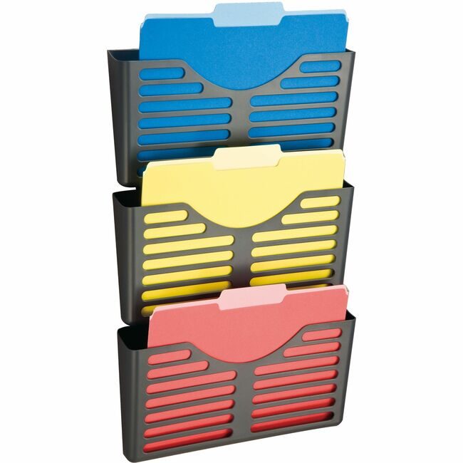 Officemate File Wall Pckts 3/PK Gray OIC29314