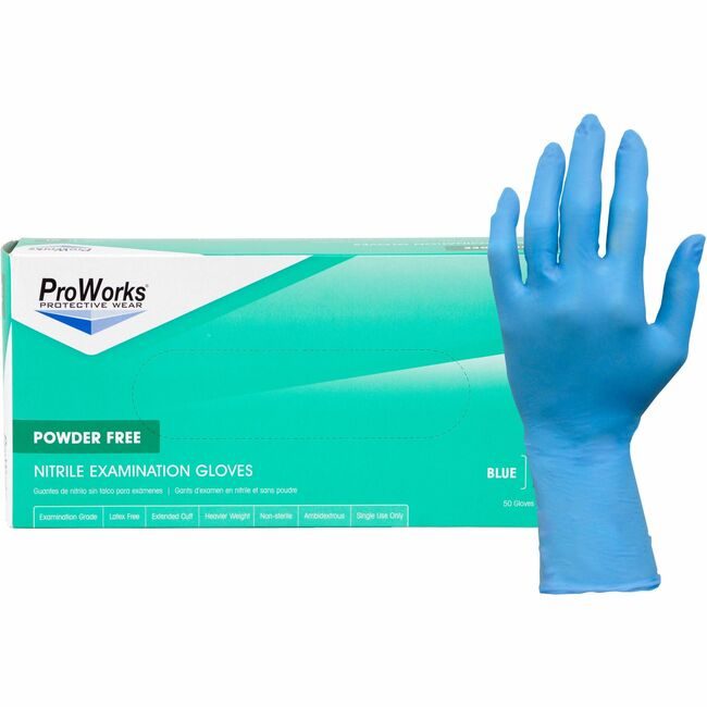 Hospeco Brands Group Glove Nit Extcuff Blu Small HOSN108EPFSM