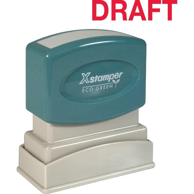 Shachihata / Xstamper Stamp Pre-Inked Draft Red XST1360