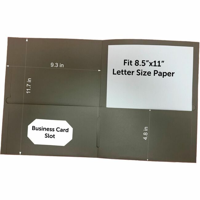 Business Source Portfolio Dbpkt 8.5X11.5 Gray BSN78553
