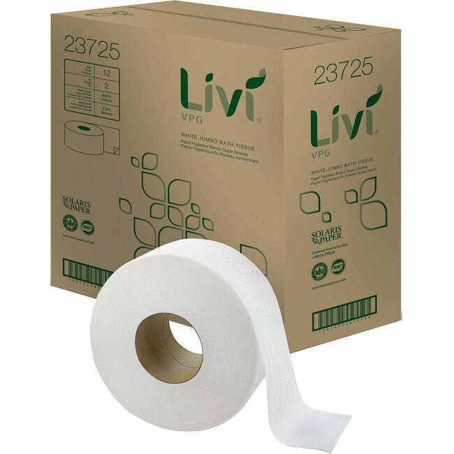 Solaris Paper Livi Tissue Bath Jmbo 2PLY White SOL23725