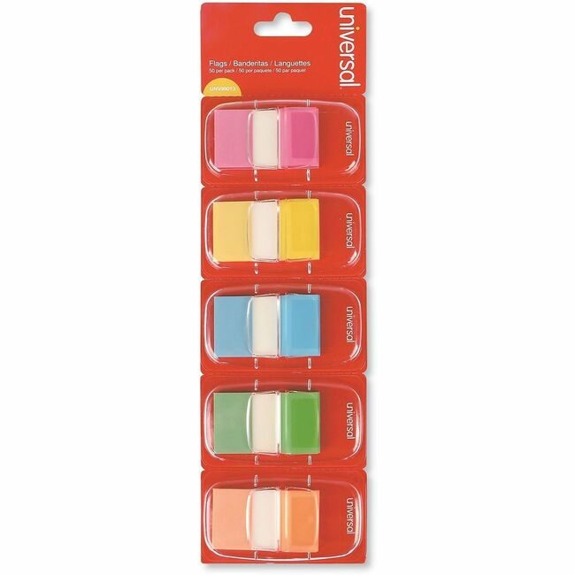 Universal Office Products Flag Page 5COL 1" 250 Assorted UNV99013