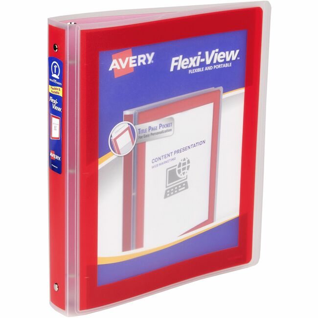 Avery Products Corporation Binder 1" FLEXI-VIEW RED AVE17606