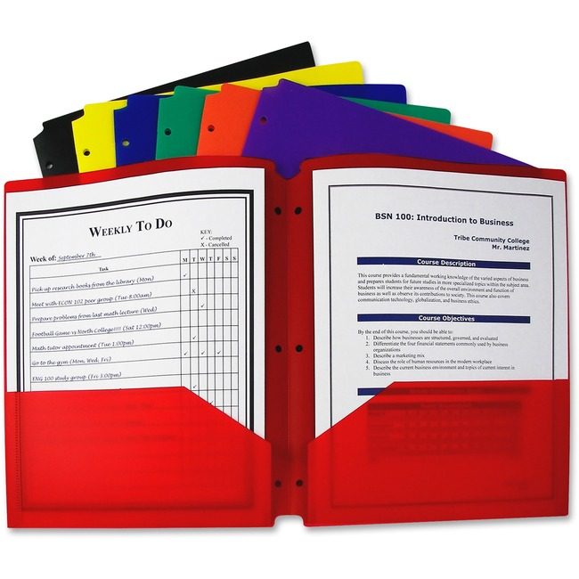 C-Line Products Folder 2PKT 3-HLEPUNCH Assorted CLI33930