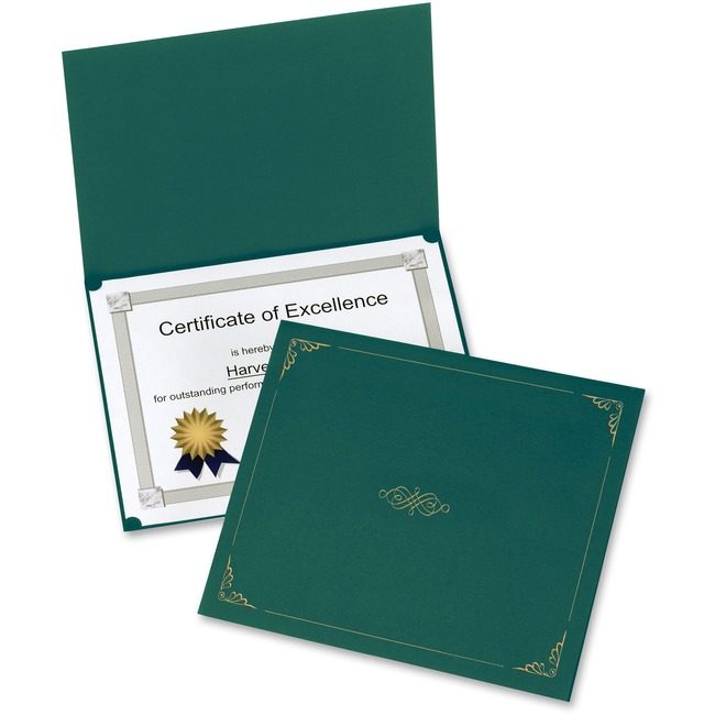 TOPS Products / ACCO legacy Oxford Holder Cert Goldfoil 5 Pack Green OXF29900605BGD
