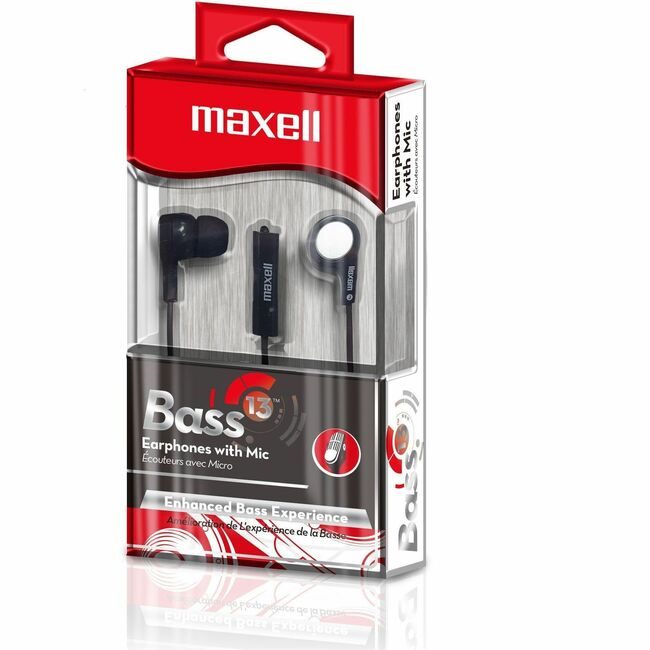 Maxell Earbud W/Mic Heavy Bass MAX199621