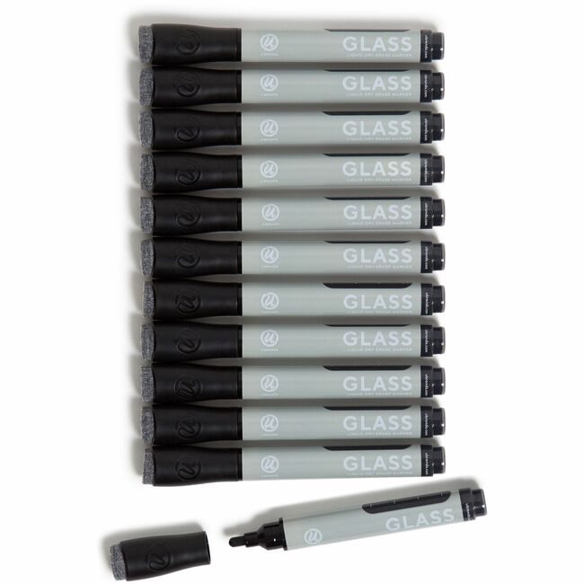 U Brands Markers Lqd De Mag Black 12 Count UBR3944U0012