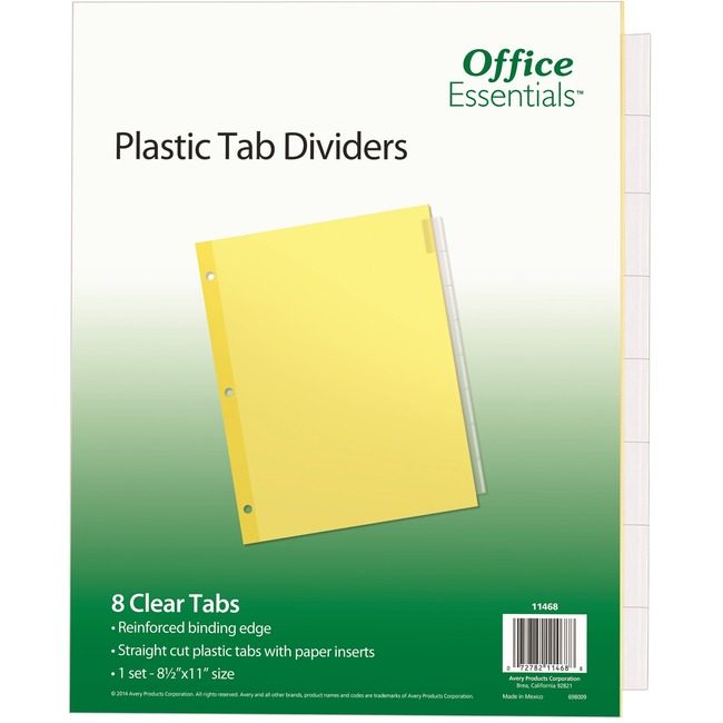 Avery Products Corporation Index Insert Econ 8TAB Clear AVE11468