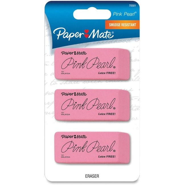 Newell Brands Paper Mate Eraser Pinkpearl Large 3 Count PAP70501