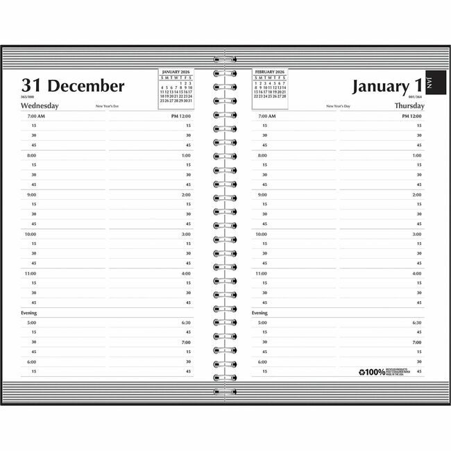 House of Doolittle Planner Daily 12MONTH 5X8 HOD28802