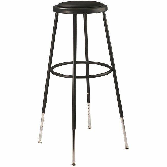 National Public Seating Stool 31-39IN Vin Black NPS6430H10