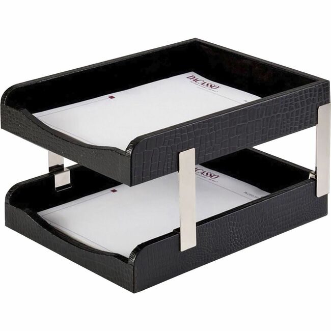 Dacasso Trays Letter Double Lthr Crocemb DACA2220