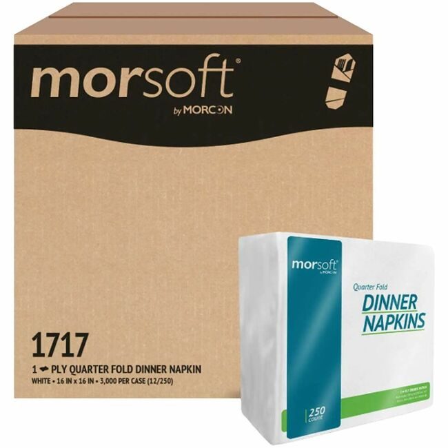 Morcon / Morsoft Morcon Tissue / Morsoft Napkin Qtr Fold Dinner MOR1717