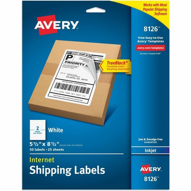 Avery Products Corporation Label Inkjt Ship 5.5X8.5 50 AVE8126
