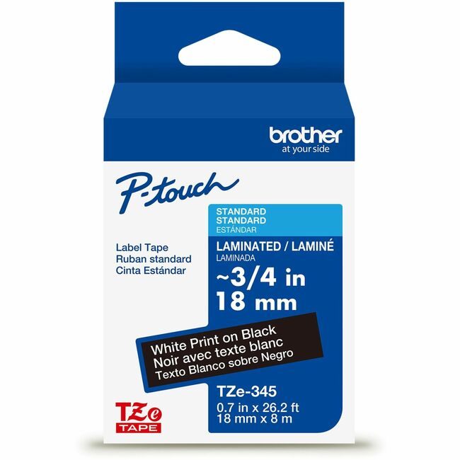 Brother International Cartridge Tape 3/4" We/Bk BRTTZE345G
