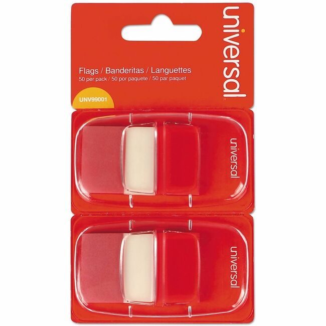 Universal Office Products Flag 1"X1.77"PAGE 100 Red UNV99001