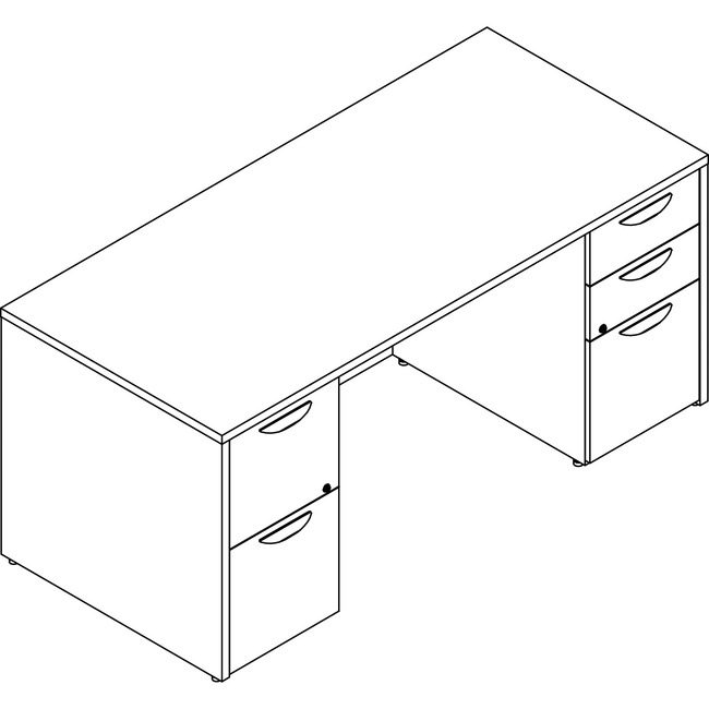 Lorell Desk Double Ped 30X66 Ge LLRPD3066DPGE