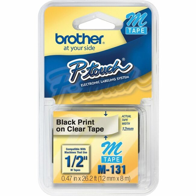 Brother International Tape Label 1/2" Bk/Cl BRTM131