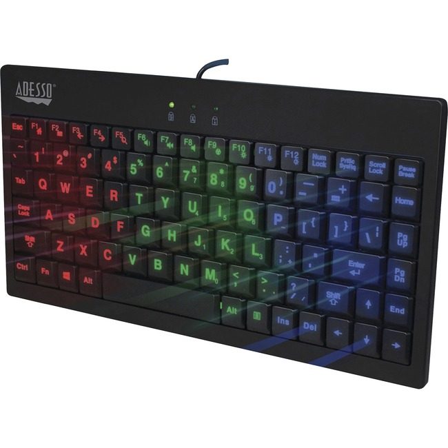 Adesso Kboard 3-CLR Ilum Multd Black ADEAKB110EB
