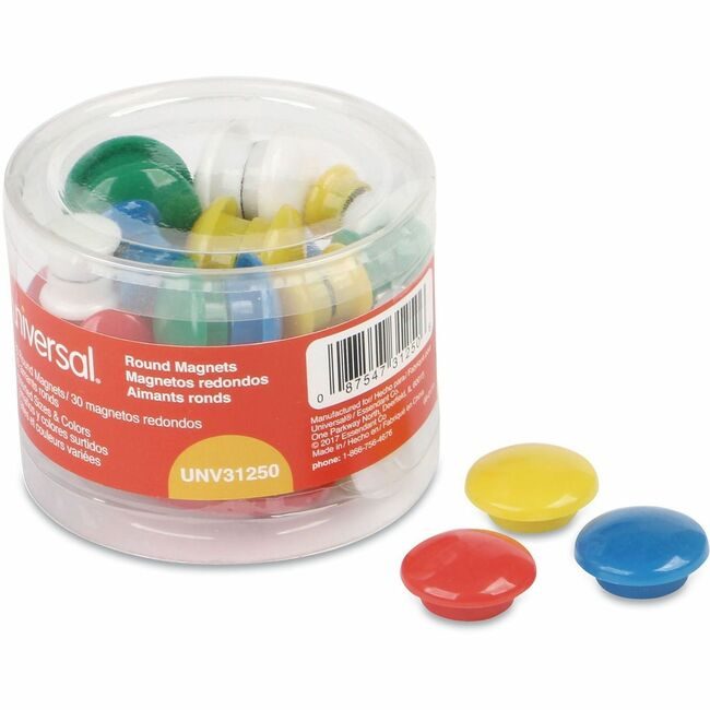 Universal Office Products Magnet Circles 30/PK Assorted UNV31250